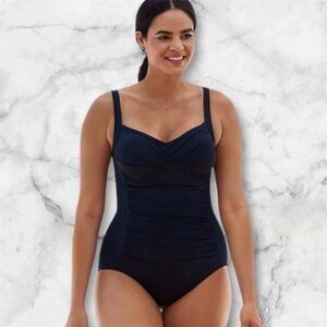 NWT Trimshaper Womens One‎ Piece Swimsuit 18 Tummy control